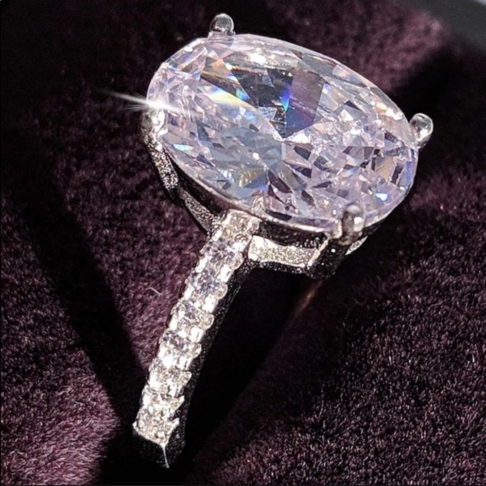 NEW 5 CT 925 STERLING SILVER DIAMOND RING - Picture 5 of 5